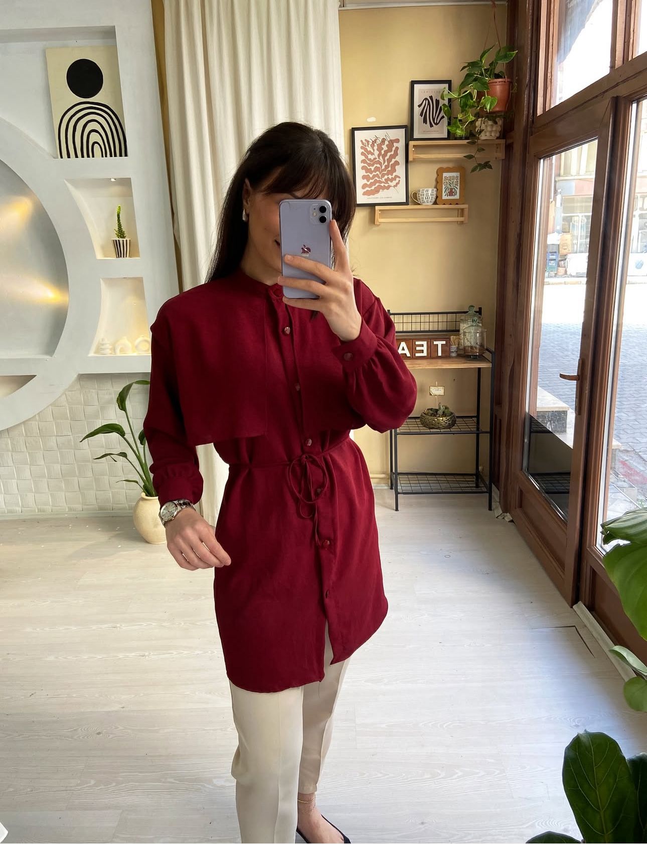 Dökümlü Basic Tunik-Gömlek