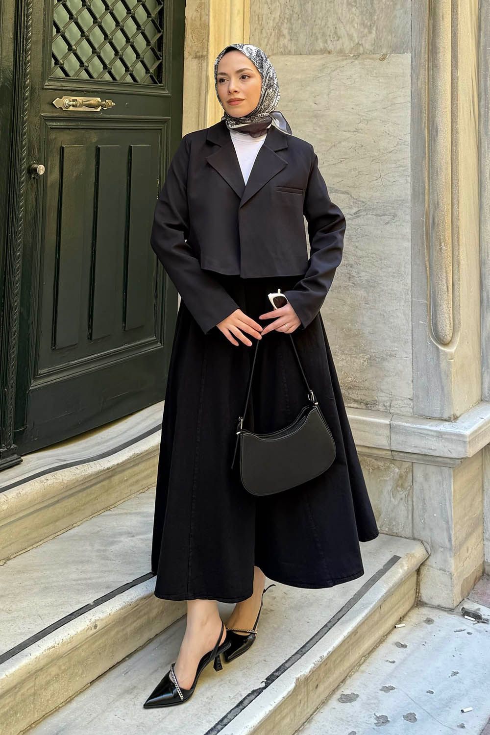 Cropped Ceket – Siyah