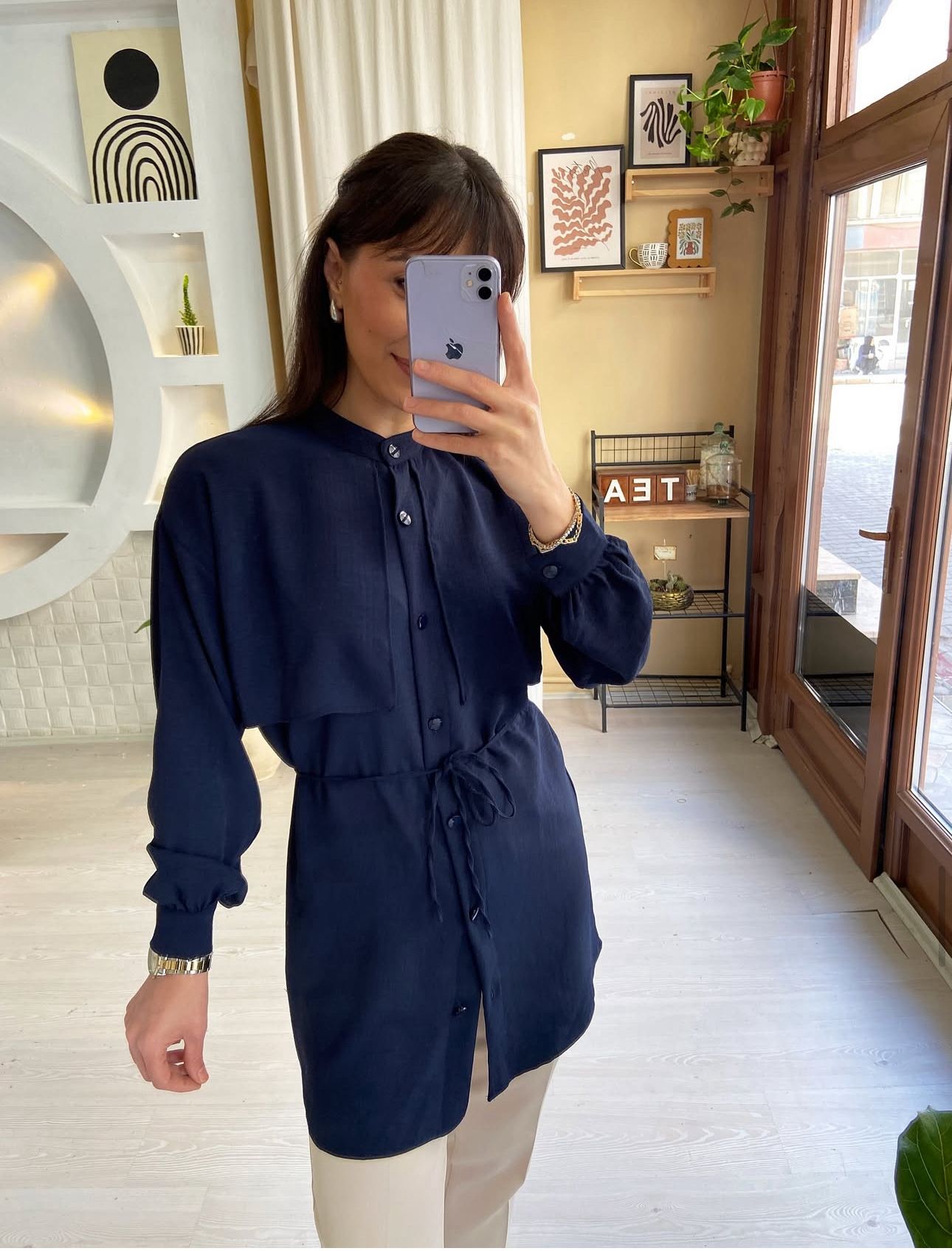 Dökümlü Basic Tunik-Gömlek