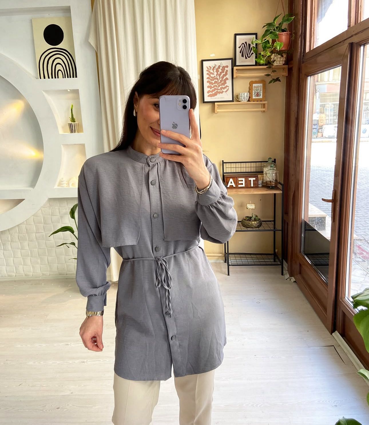 Dökümlü Basic Tunik-Gömlek