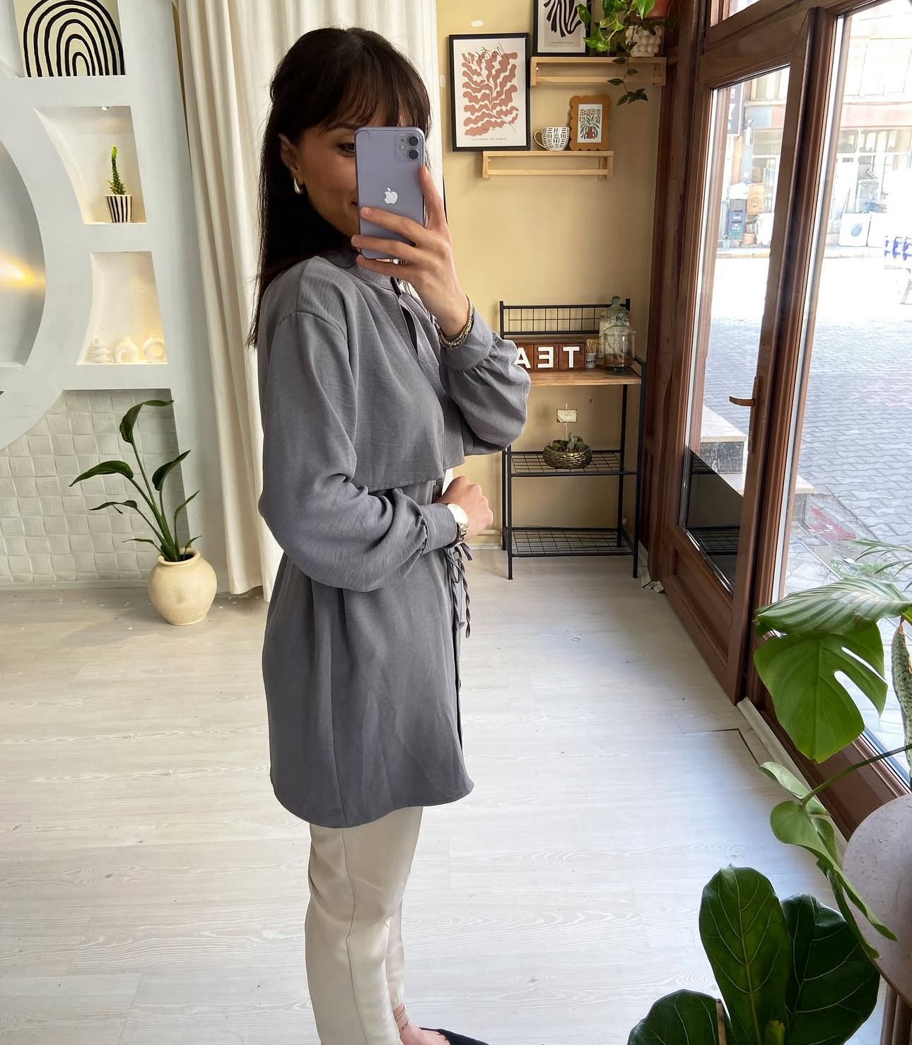 Dökümlü Basic Tunik-Gömlek