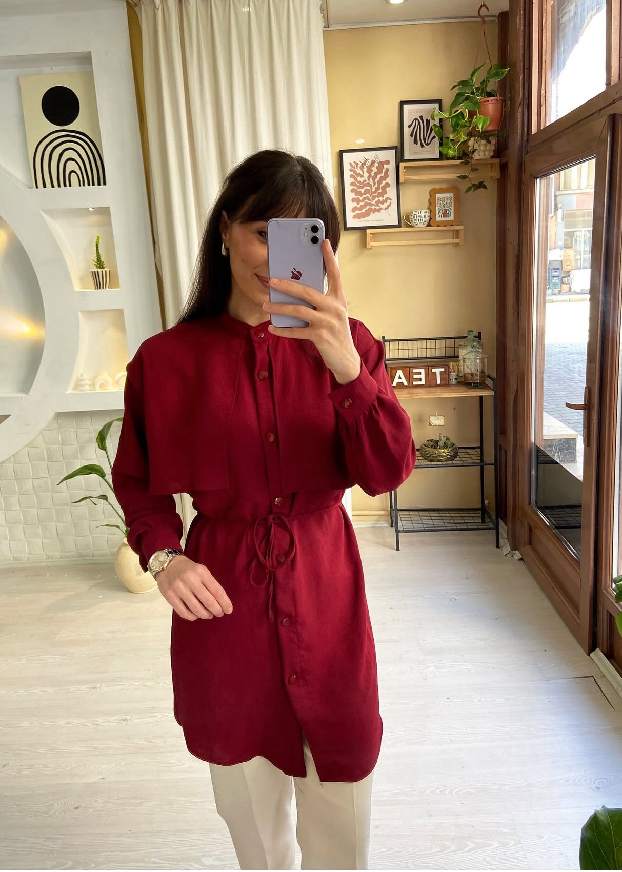 Dökümlü Basic Tunik-Gömlek