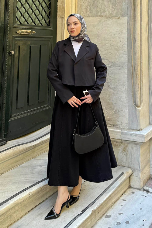 Cropped Ceket – Siyah