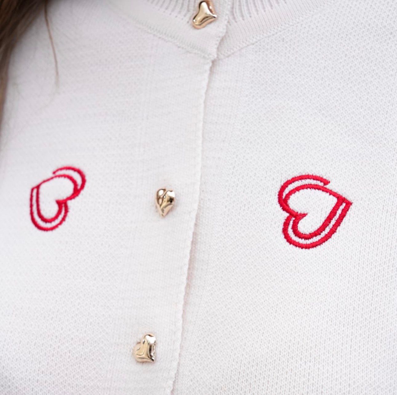 Kalp Detaylı Triko Hırka