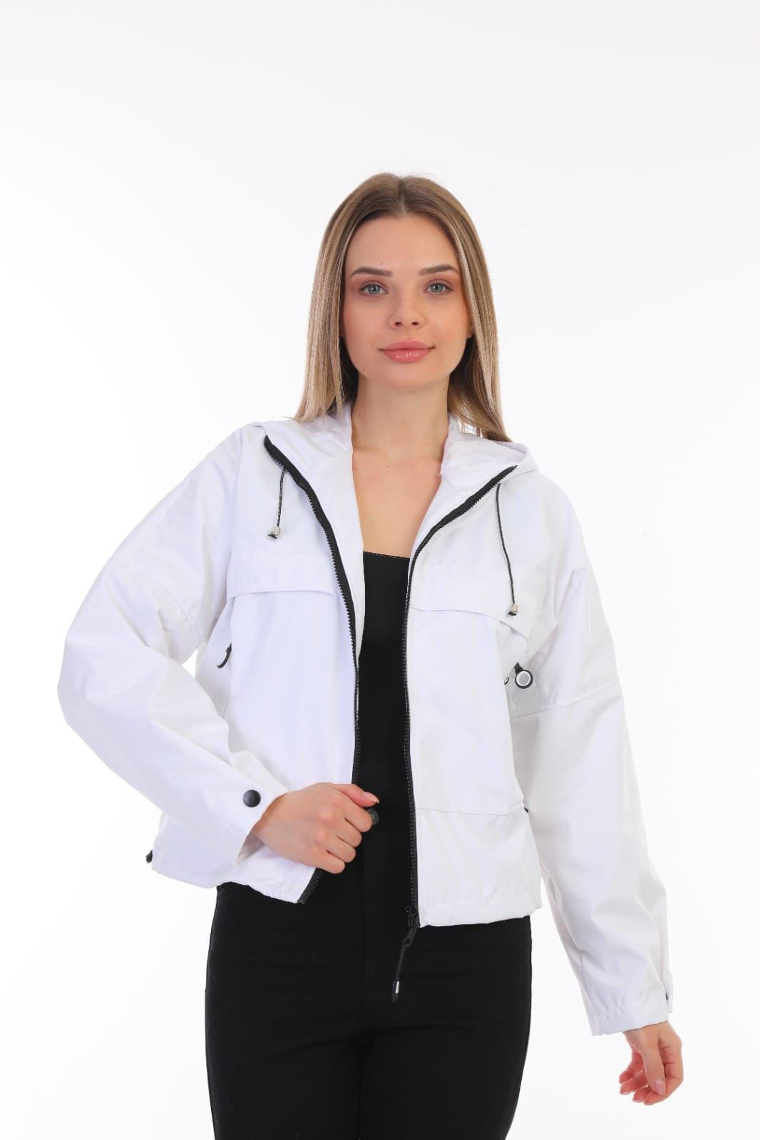 Fermuarlı Kapüşonlu Spor Mont