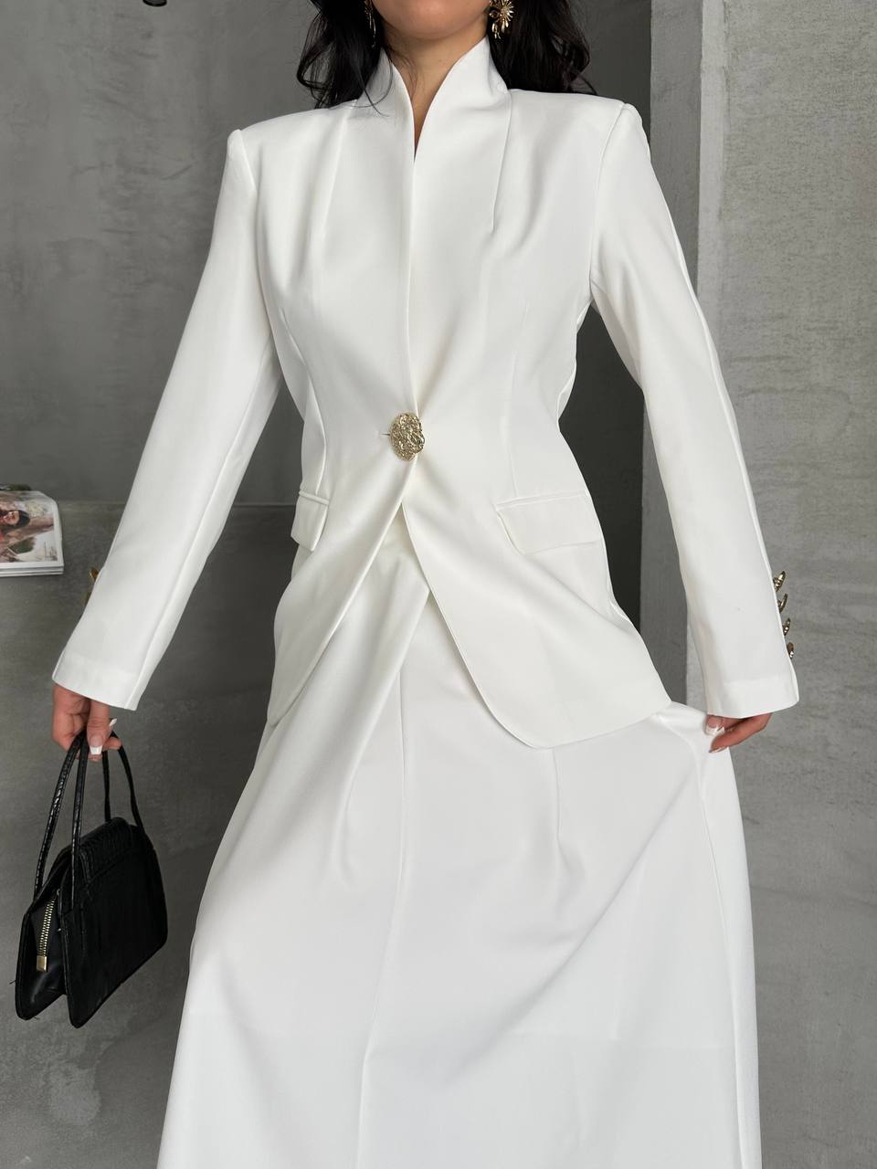 Beyaz Blazer Takım