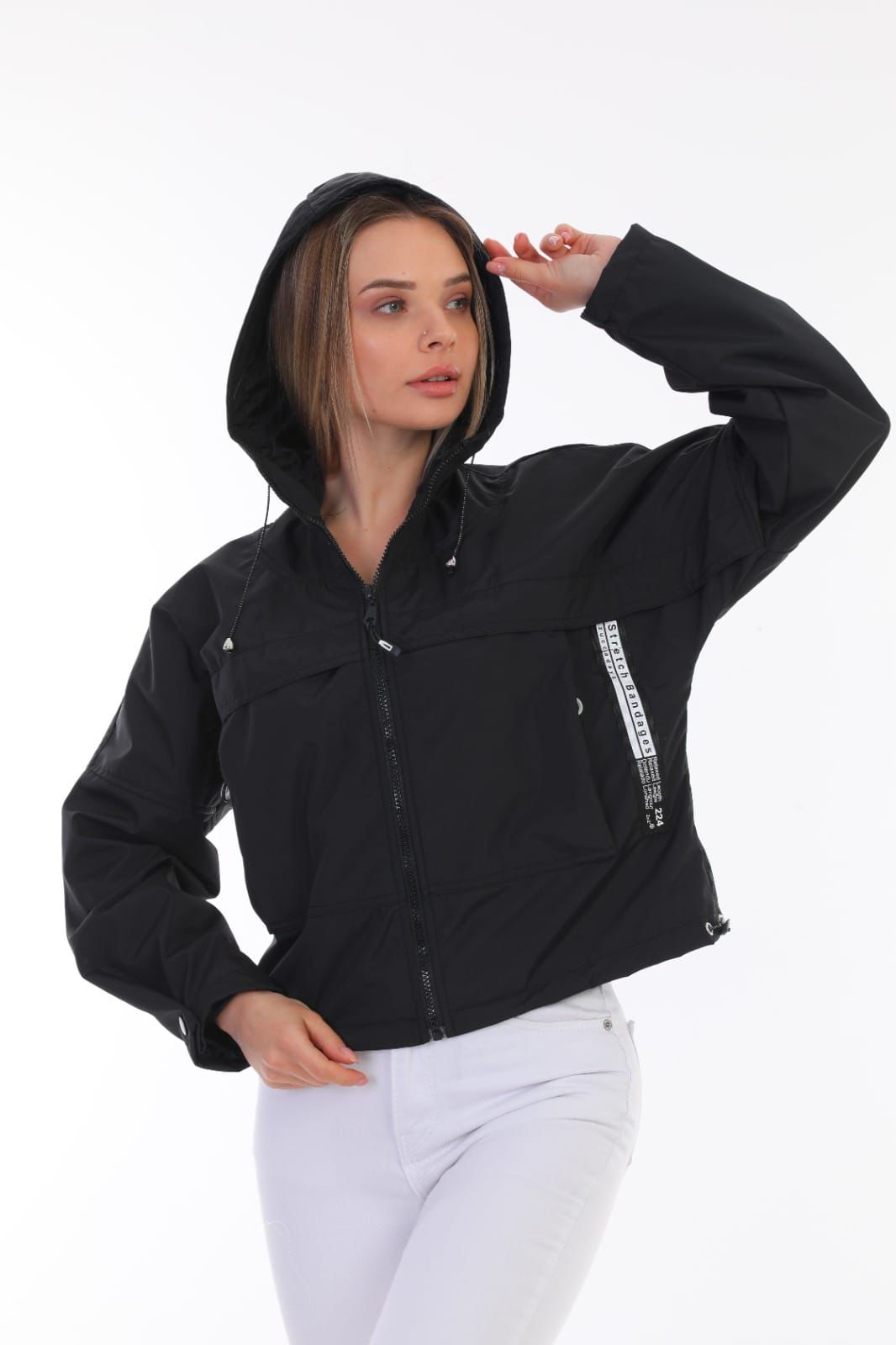 Fermuarlı Kapüşonlu Spor Mont