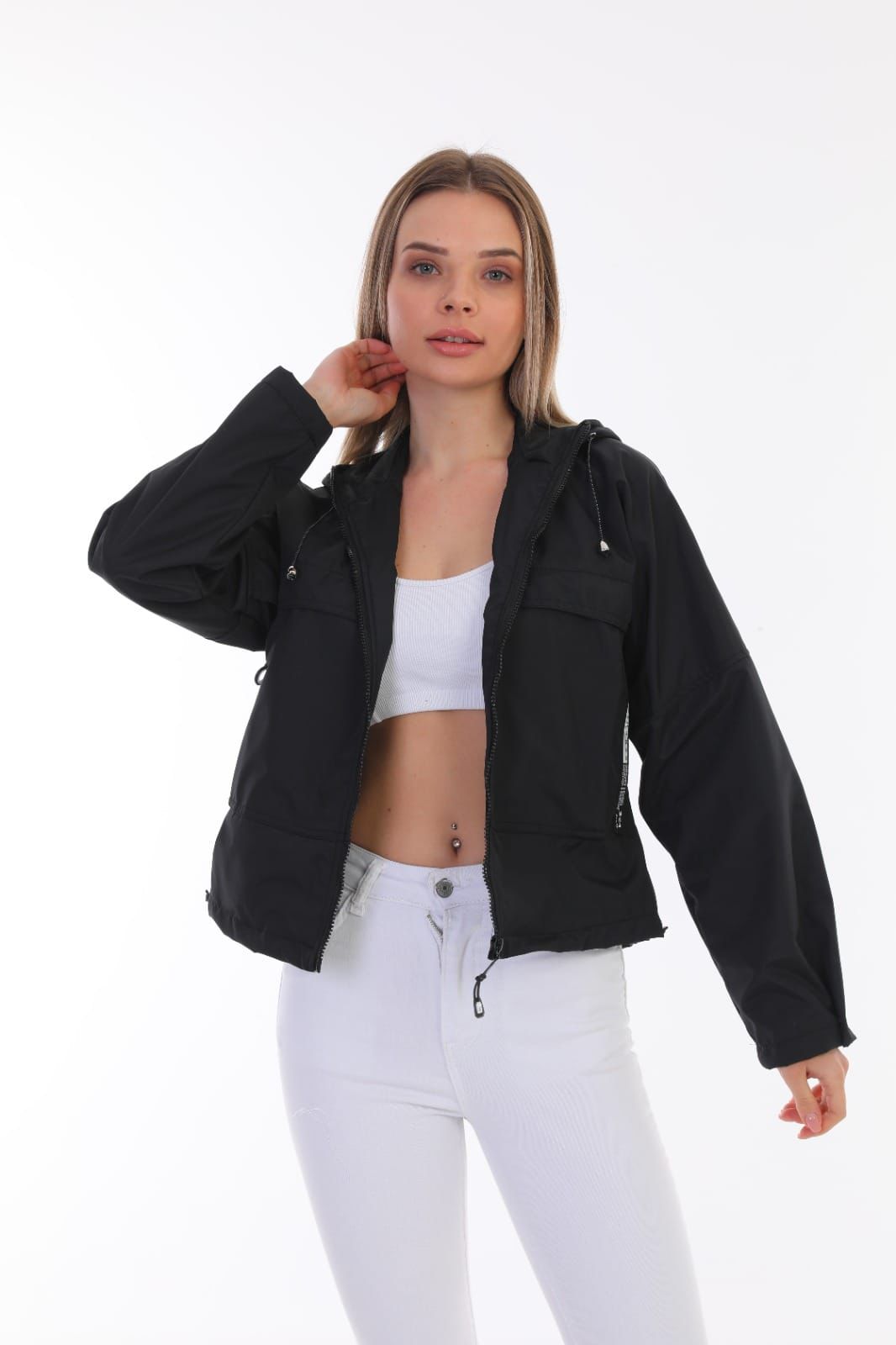 Fermuarlı Kapüşonlu Spor Mont